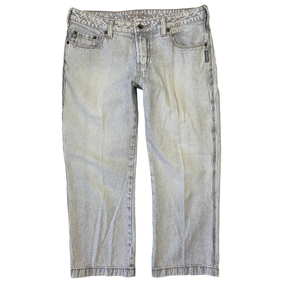 Vintage‎ Silver Jeans Womens 31 Striped Carpenter Wide Leg Baggy Y2k Punk Grunge